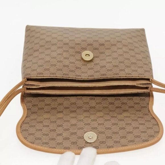 GUCCI Micro GG Supreme Shoulder Bag PVC Beige Gold - Picture 10 of 16